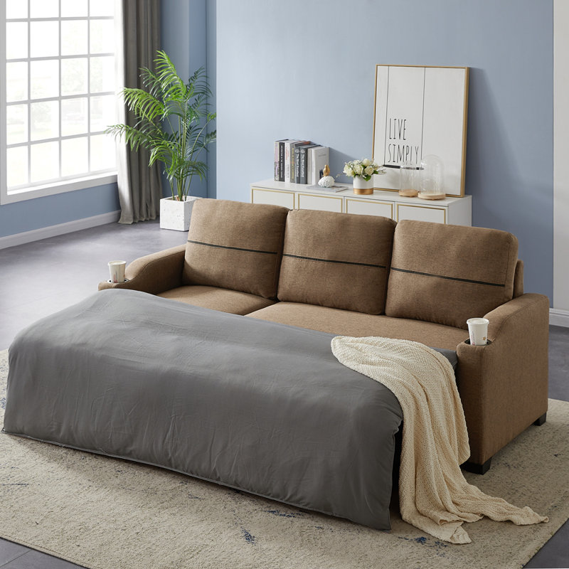 Latitude Run® Sectional Sleeper Sofa With Pull Out Bed, Broaching Sofa With Under Storage, Space